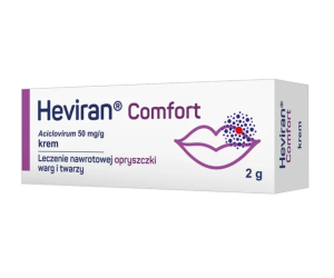 Heviran Comfort, 50 mg/g, krem, 2 g, tuba acyklowir, krem, opryszczka